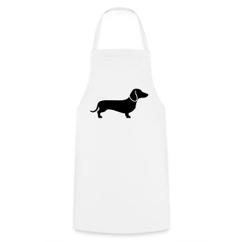 Dachshund Dachshund Dog Silhouette Vector - Cooking Apron - white - Front - AI Model Male 185 dark (185cm)