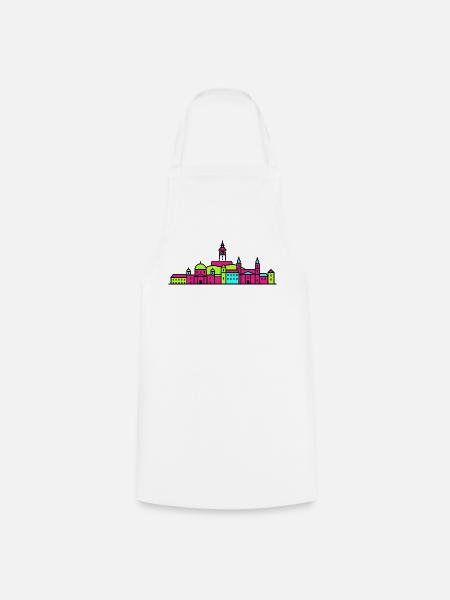 Grazer Stadtskyline Uhrturm Moderne Linienkunst - Kochschürze - Weiß