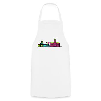 Skyline de la ville de Klagenfurt Lindwurm Art moderne - Tablier de cuisine - blanc - Devant - AI Model Male 185 dark (185cm)