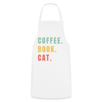 CHAT DU LIVRE CAFÉ - Tablier de cuisine - blanc - Devant - AI Model Male 185 dark (185cm)
