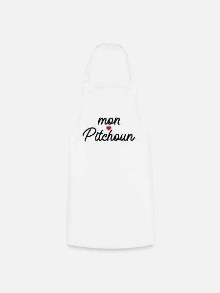 Mein Pitchoun-Herz - Kochschürze - Weiß