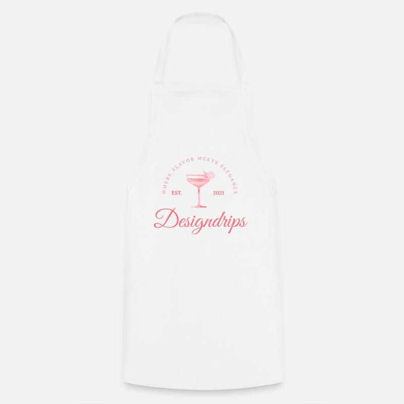 Imprimé rose – Saveur rencontre élégance - Tablier de cuisine - blanc