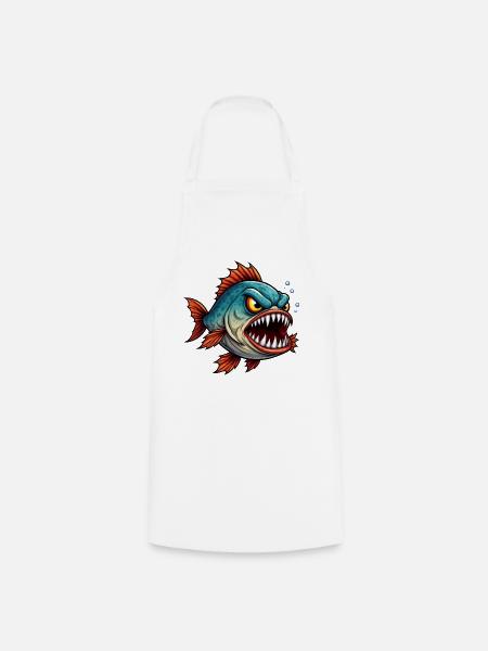 Piranha Tiefseejäger - Kochschürze - Weiß