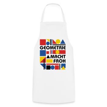 Geometry makes you happy - Cooking Apron - white - Front - AI Model Male 185 dark (185cm)