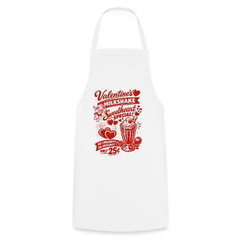 50s Valentine's milkshake for lovers - Cooking Apron - white - Front - AI Model Male 185 dark (185cm)