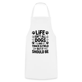Le don sportif Dog Saying - Tablier de cuisine - blanc - Devant - AI Model Male 185 dark (185cm)