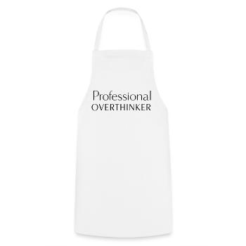 PROFESSIONAL OVERTHINKER Minimalist - Kochschürze - Weiß - Vorne - AI Model Male 185 dark (185cm)
