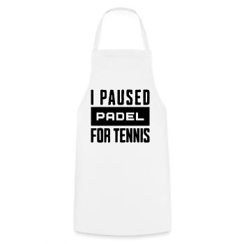 Tennis & Padel Hoodie, Shirt for Tennis Players - Cooking Apron - white - Front - AI Model Male 185 dark (185cm)