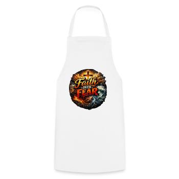 Faith over Fear - Fire and Storm - Cooking Apron - white - Front - AI Model Male 185 dark (185cm)