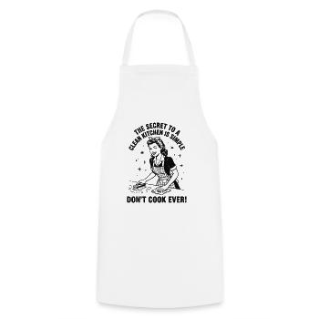 Astuce de nettoyage : Le secret d’une cuisine propre - Tablier de cuisine - blanc - Devant - AI Model Male 185 dark (185cm)