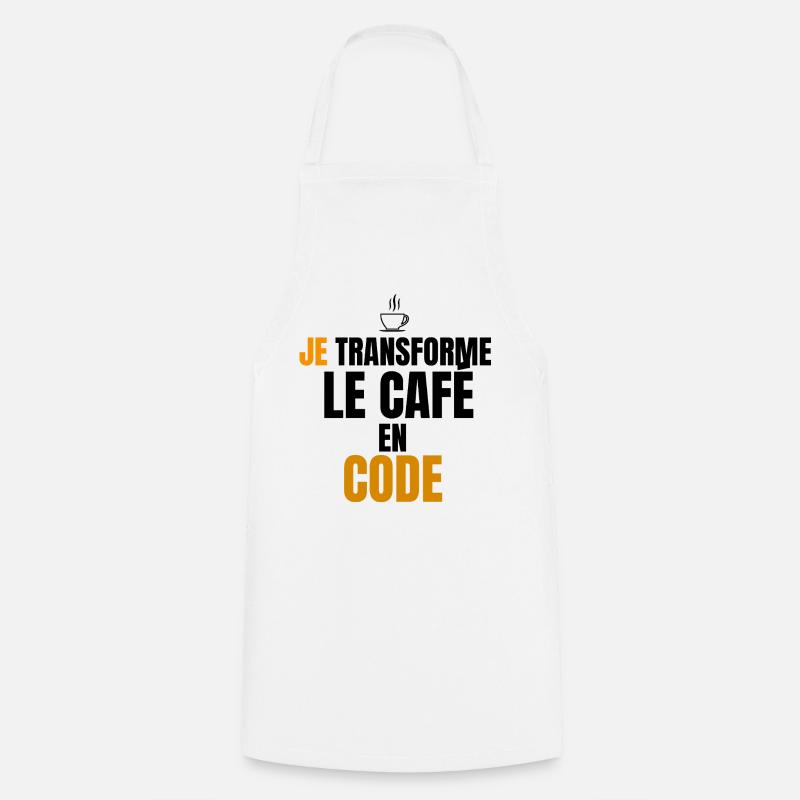 Ich verwandle den Code in einen Kaffee - Kochschürze - Weiß