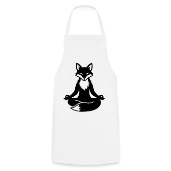 Meditating Fox Zen - Cooking Apron - white - Front - AI Model Male 185 dark (185cm)