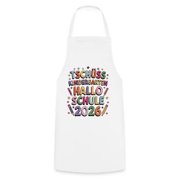 Goodbye Kindergarten Hello School Enrollment 2026 - Cooking Apron - white - Front - AI Model Male 185 dark (185cm)