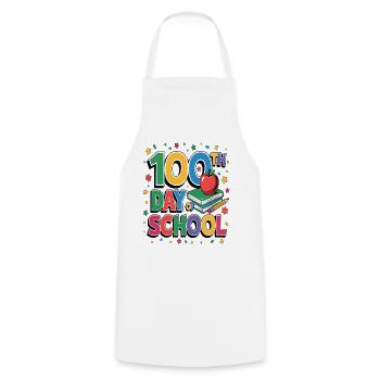 100th Day of School Celebration - Cooking Apron - white - Front - AI Model Male 185 dark (185cm)