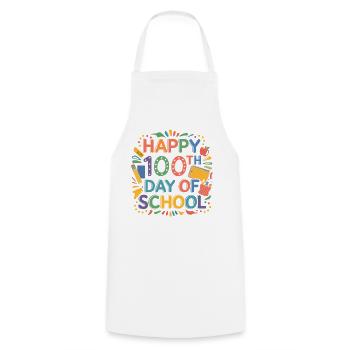 100th Day of School Celebration – Colorful Learning Illustration - Cooking Apron - white - Front - AI Model Male 185 dark (185cm)