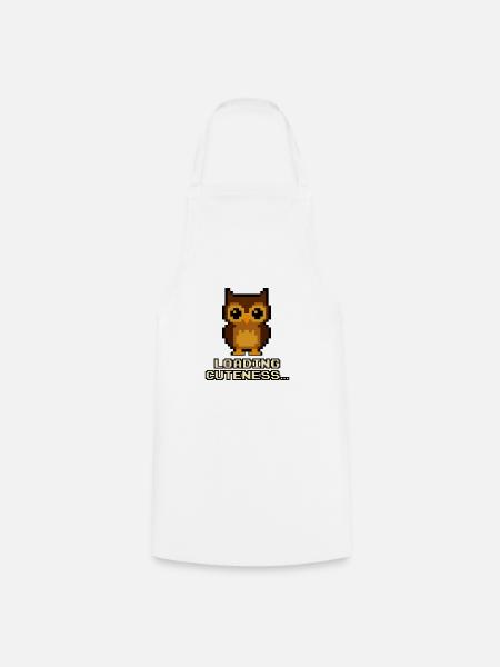 Pixel Eulen Loading Cuteness - Kochschürze - Weiß