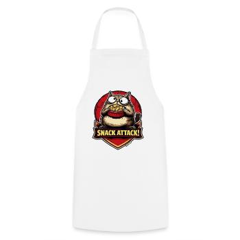 Snack attack cat with popcorn - Cooking Apron - white - Front - AI Model Male 185 dark (185cm)