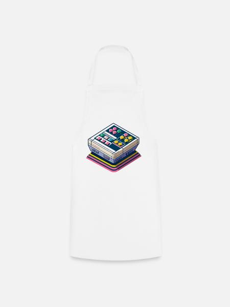 Retro Spielkonsole Pixelkunst - Kochschürze - Weiß