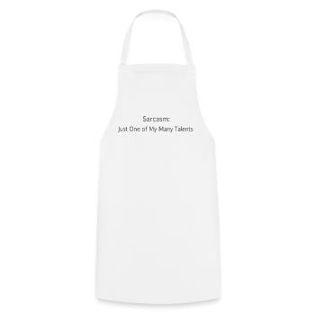 Sarcasme : Un de mes talents - Tablier de cuisine - blanc - Devant - AI Model Male 185 dark (185cm)