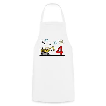 Excavatrice - Tablier de cuisine - blanc - Devant - AI Model Male 185 dark (185cm)