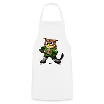 Eule Eishockey - Cooking Apron - white - Front - AI Model Male 185 dark (185cm)