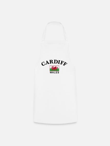 Cardiff, Wales - Kochschürze - Weiß