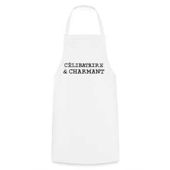 Célibataire et Charmant  - Tablier de cuisine - blanc - Devant - AI Model Male 185 dark (185cm)