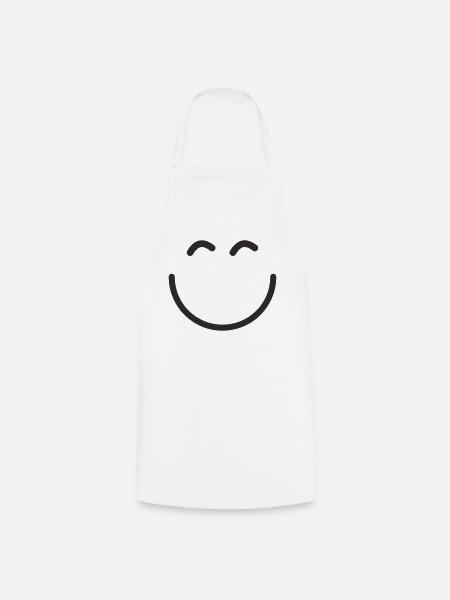 Smiley. Minimal. Positiv. - Kochschürze - Weiß