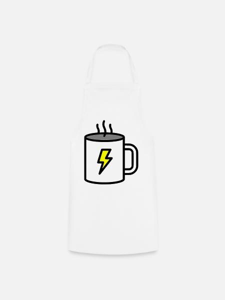 Starker Kaffee Tasse Strom - Kochschürze - Weiß