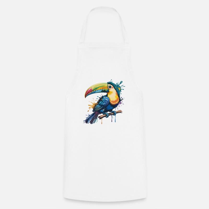 Explosion colorée de toucan - Tablier de cuisine - blanc