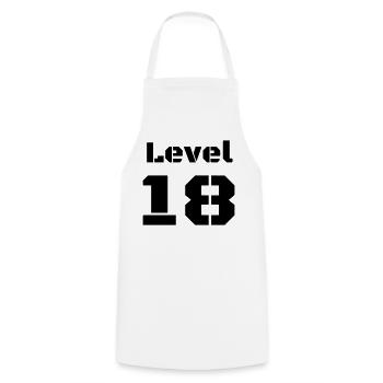 Level 18 - Kochschürze - Weiß - Vorne - AI Model Male 185 dark (185cm)