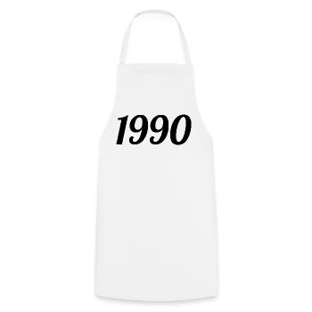 1990 - Tablier de cuisine - blanc - Devant - AI Model Male 185 dark (185cm)