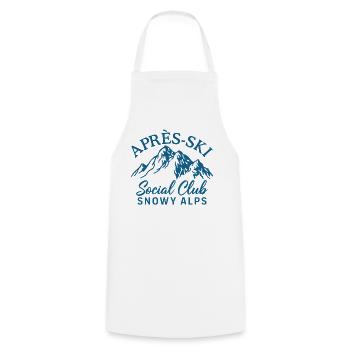 Après Ski Social Club Bernese Alps - Cooking Apron - white - Front - AI Model Male 185 dark (185cm)
