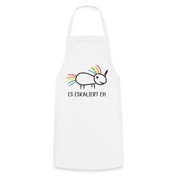 Ça s’intensifie de toute façon, Fête d’escalade Unicorn - Tablier de cuisine - blanc - Devant - AI Model Male 185 dark (185cm)
