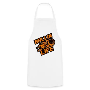 Basketball Ballin Saying - Cooking Apron - white - Front - AI Model Male 185 dark (185cm)