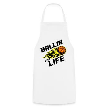 Basketball Ballin Saying - Cooking Apron - white - Front - AI Model Male 185 dark (185cm)