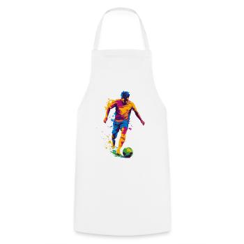 Farbspritzer Fußballheld - Kochschürze - Weiß - Vorne - AI Model Male 185 dark (185cm)
