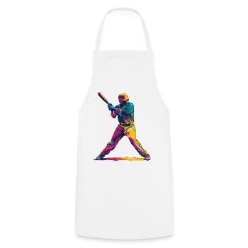 Farbexplosion Baseballschläger - Kochschürze - Weiß - Vorne - AI Model Male 185 dark (185cm)