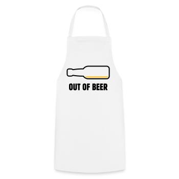 Out Of Beer (Bier / Bierchen / Biertrinker POS 2C) - Kochschürze - Weiß - Vorne - AI Model Male 185 dark (185cm)