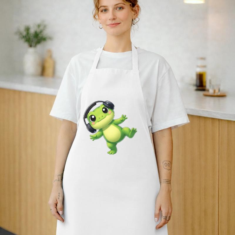 Cute frog toad toad with headphones dancing tech Cooking Apron