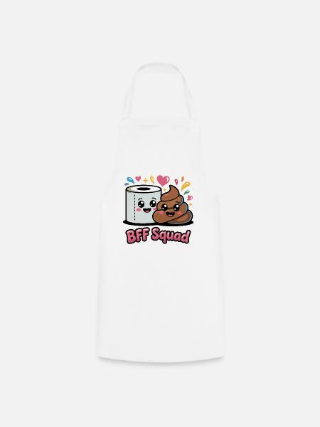 BFF Squad Klopapier Poop - Kochschürze - Weiß