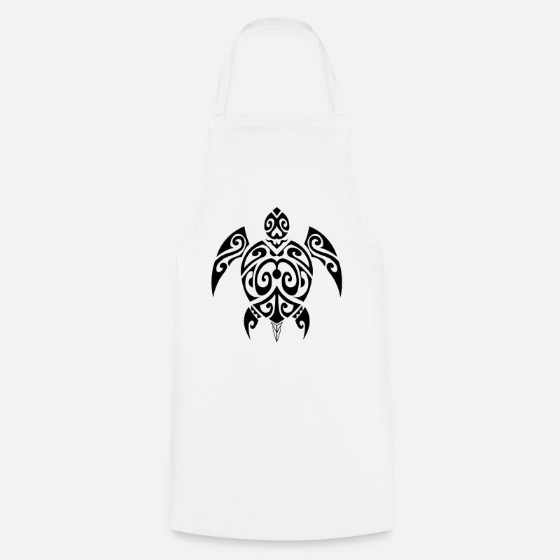 Turtle-2-black - Cooking Apron - white