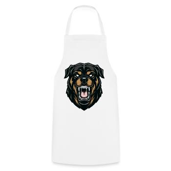 Rottweiler Alpha Guardian Dog Strength - Cooking Apron - white - Front - AI Model Male 185 dark (185cm)