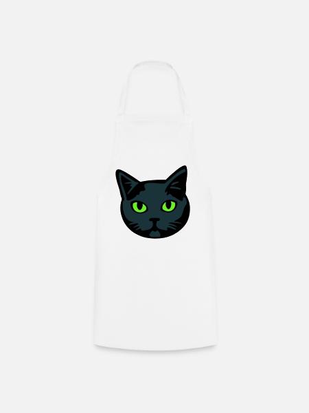 Grey Cat / Male "British Shorthair" - Cooking Apron - white