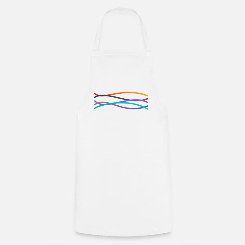 Colorful waves - Cooking Apron - white