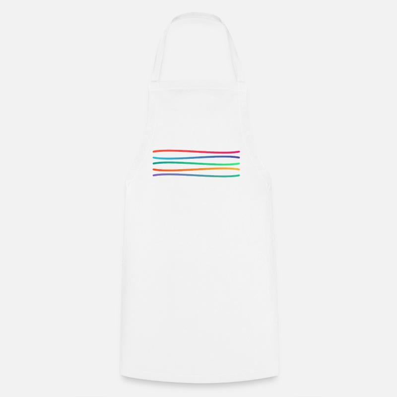 Regenbogen Linienkunst - Kochschürze - Weiß