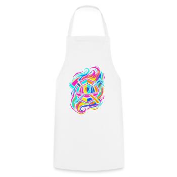 Emblème du pompier - Tablier de cuisine - blanc - Devant - AI Model Male 185 dark (185cm)