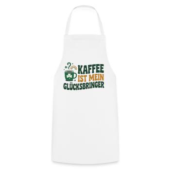 Kaffee ist mein Glücksbringer - Kochschürze - Weiß - Vorne - AI Model Male 185 dark (185cm)