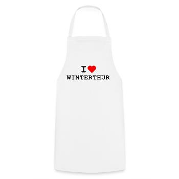 I love Winterthur - Ich liebe Winterthur - Kochschürze - Weiß - Vorne - AI Model Male 185 dark (185cm)