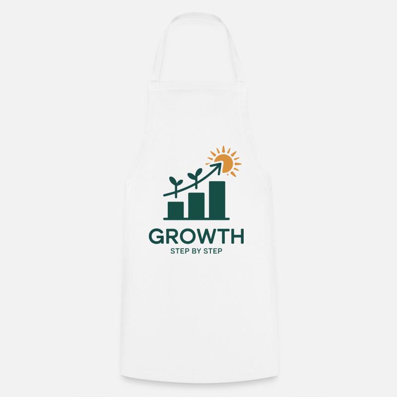 Growth Step by Step – Success & Growth - Cooking Apron - white